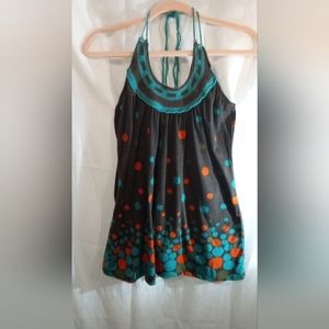 CROCHETED NECK SUMMER TOP TIES AROUND NECK